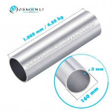 Alüminyum Boru  Dış Çap 160mm  Et Kalınlık 3mm